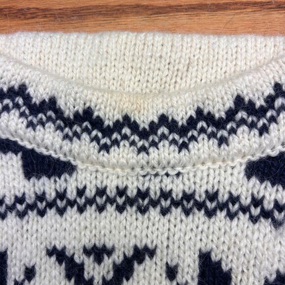 EMS Wool Men XL Birdseye Sweater Fair Isle Scotland Eastern Mountain Sports - Picture 10 of 10